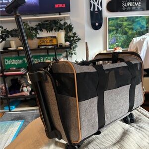 Vevor Gray Rolling Pet Carrier